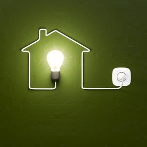 light bulb in the middle of a animated home